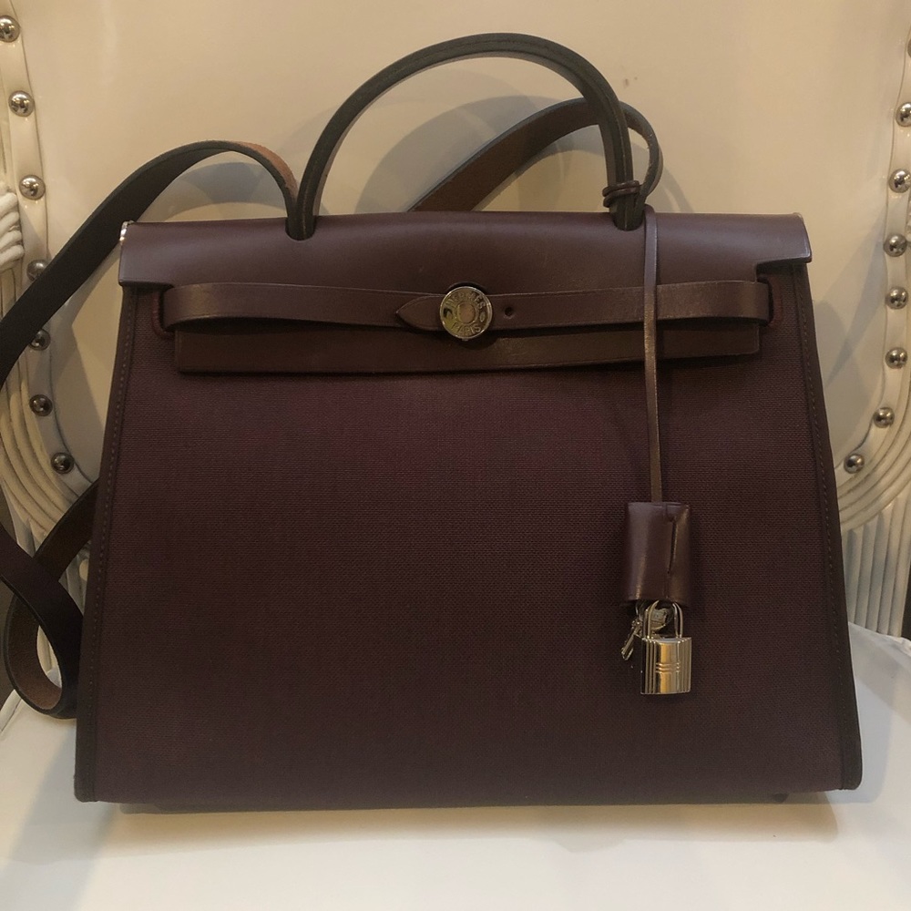 Hermes Herbag 31 Bordeaux/ Chocolate/ Prune